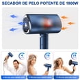 thumbnail image 4 of Secador de Cabello Ion Negativo,1800W Secadora de Pelo Profesional Potente,con 3 Niveles de Viento C&aacute;lido,2 Velocidades,Secador de Soplado Plegable,con Boquillas y Difusor para Hogar,Sal&am, 4 of 7