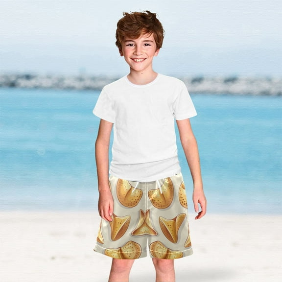 Fortune Cookies Boys Swim Trunks Boardshorts Swimsuit Quick Dry Board Shorts Bathing Suit 2-12T