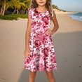 thumbnail image 2 of AUNVITO Girls Floral Print Flutter Sleeve Dress Summer Style Casual Kids' Dress, 2 of 6
