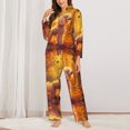 thumbnail image 2 of Pajamas for Women Set - Autumn Maple Leaf Poodle Comfy Long Sleeve Button Up Pajama Sets for Women 2 Piece, Soft Sleepwear Nightwear Pjs Lounge Sets for Women with Pockets, 2 of 6