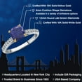 thumbnail image 2 of Gem Stone King 10K Two Tone Gold Blue Lapis and Lab Grown Diamond Engagement Ring for Women | 1.18 Cttw | Cushion 6MM | Gemstone Birthstone | Size 6, 2 of 6