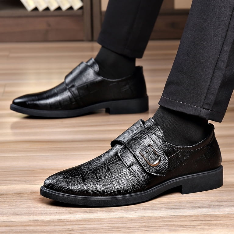 dress shoes for graduation men Hewuqi Men's Oxfords Non Slip Comfortable Formal Comfortable Business Wedding Prom Walking Footwear Black Size 9.5 fitted cracked mirror and beaded gown by Ava Presley 2023