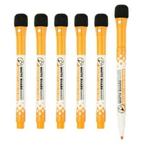 Uxcell Magnetic Whiteboard Pen, 1-2mm Fine Tip Dry Erase Orange Markers, 6Pcs