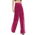thumbnail image 6 of Velvet Pants for Women High Waisted Wide Leg Palazzo Pants Causal Outfits Long Flowy Trousers with Pockets, 6 of 6