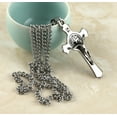thumbnail image 4 of HZMAN Stainless Steel Saint St St. Benedict Crucifix Cross Pendants Necklace INRI (Silver), 4 of 7