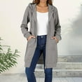 thumbnail image 5 of bbyeadc Long Zip Up Hoodies Women Oversized Zip Up Hoodie Women Casual Lightweight Long Jackets Fashion Fleece Hoodie Winter Jacket Coat with Pockets, Gray 2XL, 5 of 7