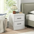thumbnail image 7 of Resenkos Compact Wooden Nightstand - Multiple Storage Drawers, Space-Saving Bedside Table Perfect for Small Bedrooms, White, 7 of 7