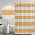 thumbnail image 5 of Burnt Orange Striped Shower Curtain, Waterproof Shower Curtains for Bathroom, Farmhouse Vintage Stripes Washable Fabric Bathtub Curtain Set Bath Decor with 12 Hooks Extra Long 72"x96", 5 of 8