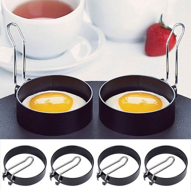 Juego de 4 piezas para formas perfectas de huevos y panqueques Anillos de cocina de acero inoxidable