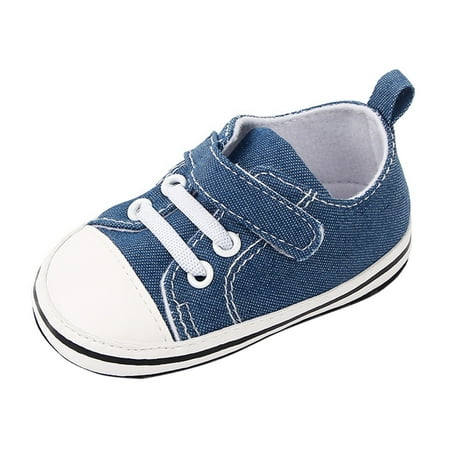 Futezty Toddler Boys Girls Slip On Canvas Sneakers Little Kid Unisex Adjustable Strap Walking Shoes Lazy Shoes (Blue 5 )