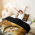 thumbnail image 3 of jejeloiu Vintage Bass Fishing Twin Duvet Cover,Hunting Cabin Print Twin Bedding For Boys,Brown Green,Black Reversible,2-Piece,1 Duvet Cover and 1 Pillowcase, 3 of 6