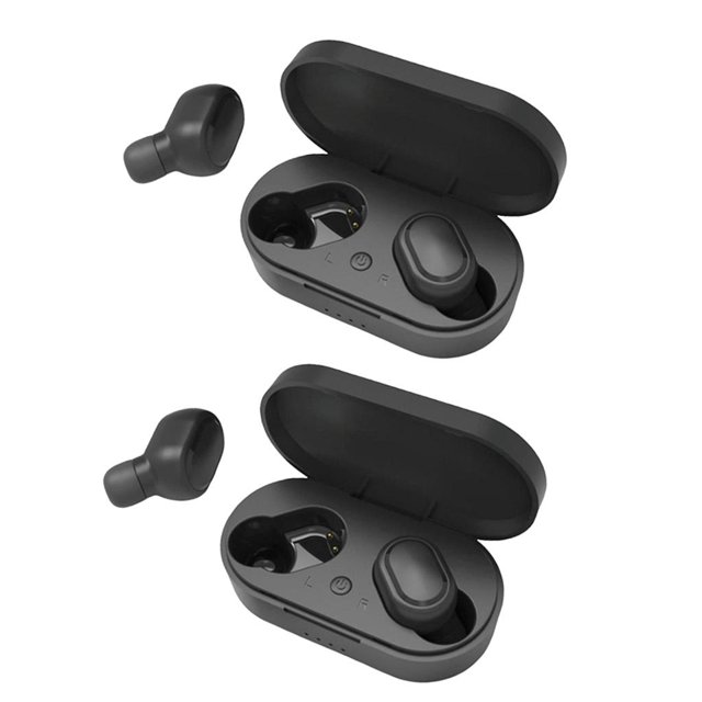 2 Pares de Auriculares Inalámbricos con , Auriculares Estéreo Intrauditivos, Auriculares con Micrófono Hugo Auriculares Bluetooth Inalámbricos