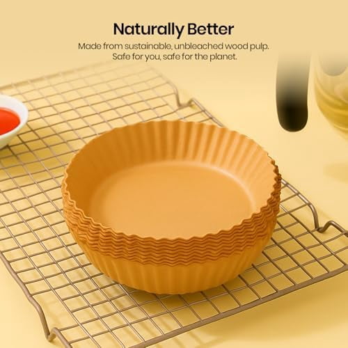 125 Pcs Round Air Fryer Liners 8 Inch - Disposable Airfryer Basket - Non-Stick & Oil Proof Baking Liner for Oven Pan - Air Fryer Paper for Baking, Roasting Microwave