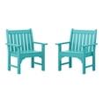 thumbnail image 3 of WestinTrends Malibu Outdoor Patio HDPE Adirondack Dining Arm Chairs (Set of 2), Turquoise, 3 of 16