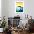 thumbnail image 4 of Art.com Vector Seascape - Wooden Boat on a Sunset Sky and Underwater Marine Life with School of Fish and Co Art Print by Natali Snailcat, White Frame Wall Art, 32" x 40", 4 of 5