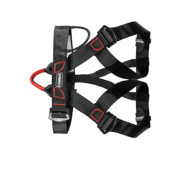Equipo de arnés de escalada Conveniente Medio Cuerpo Medio Cuerpo Cinturón Simple Firma Equipo protector para protección deportiva al aire libre Negro seitruly OD019574-02