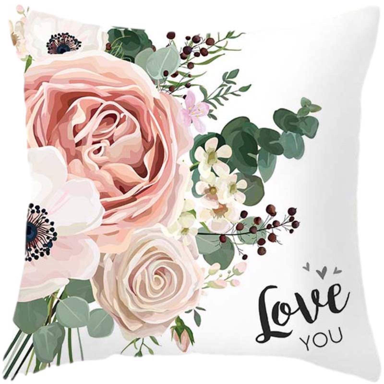 iOPQO Pillow Case Mother's Day Pillowcase Cartoon Style Linen Digital