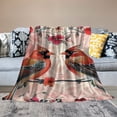 thumbnail image 2 of JRXY  Red Cardinal Birds Memorial Floral Mandala Pattern Soft Sherpa Throw Blankets Cozy Fuzzy Throws for Tv Sofa Couch Comfy Fluffy Blanket White, 2 of 6