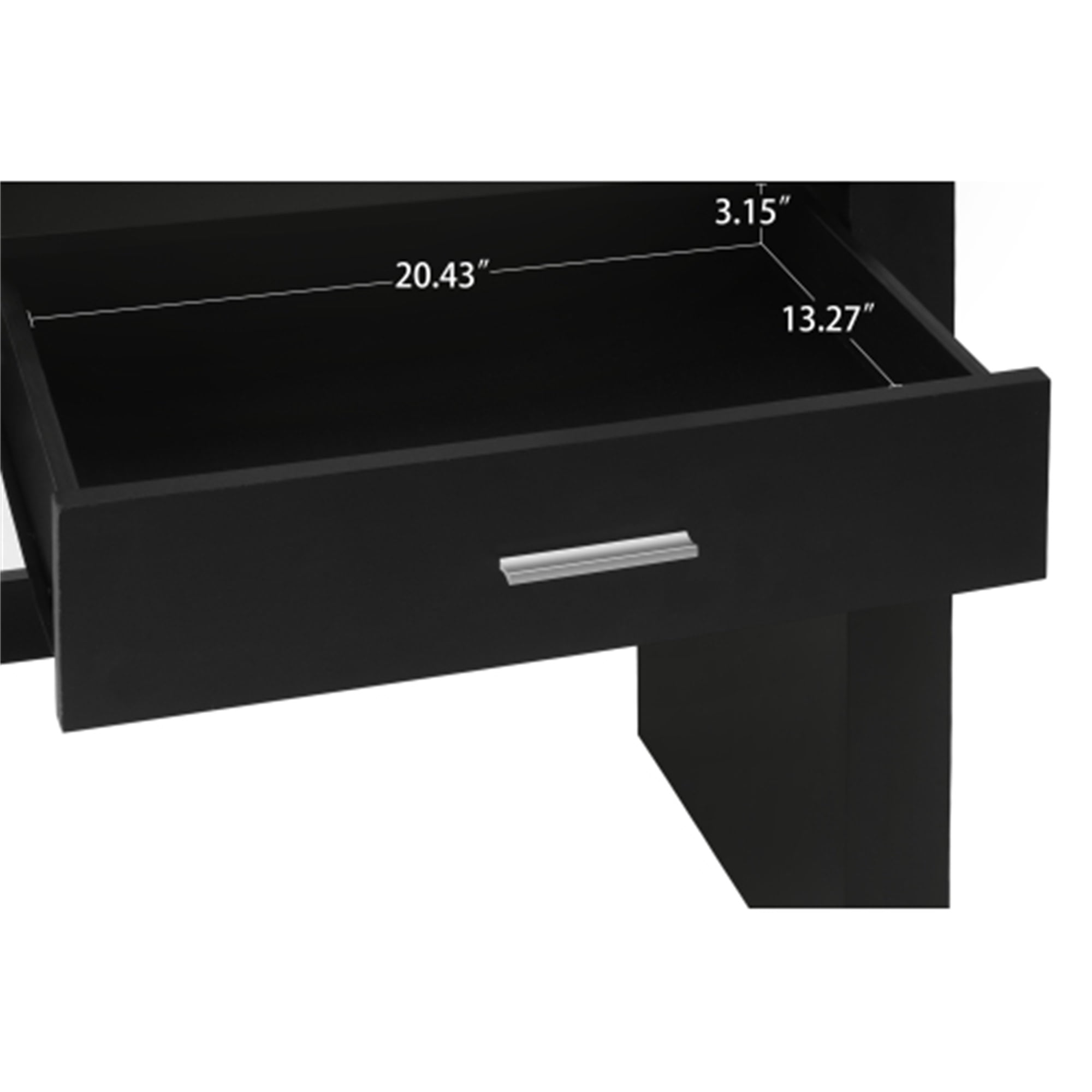 Spaco Modern Vanity Desk with Mirror and Stool, Storage Shelves & Drawer, Vanity Set for Girls, Black Spaco Modern Vanity Desk with Mirror and Stool, Storage Shelves & Drawer, Vanity Set for Girls, Black
