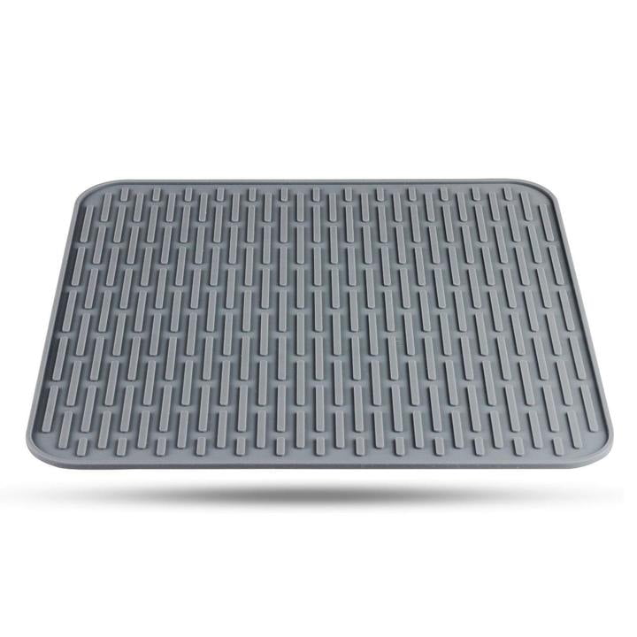 Orblue Silicone Dish Drying Mat Gray Kitchen Countertop Drain Mat