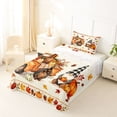 thumbnail image 3 of Manfei Cartoon Fall Gnome Truck Twin Sheets for Teens, Orange Autumn Pumpkin Leaf Bedding, 3-Piece, 1 Flat Sheet, 1 Fitted Sheet and 1 Pillowcase, 3 of 6