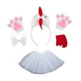 thumbnail image 3 of Segolike Chicken Animal Costume 5Pcs/Set Easter for Holiday Cosplay Halloween Party Girls White, 3 of 8