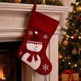 thumbnail image 4 of Kbndieu Red Felt Christmas Stockings, Embroidered Xmas Stockings Santa, Snowman, Reindeer Xmas Character, Christmas Hanging Ornament for Family Holiday Season Decor, 4 of 6