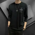 thumbnail image 4 of Camiseta para hombre cuello redondo estampada superior verde ropa de hombre original casual tamaño divertido Y2k venta manga larga emo largo normal a granel, 4 of 4