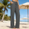 thumbnail image 2 of Wide Leg Pants Woman Casual Flowy Palazzo Trousers High Waisted Office Work Pants with Pockets, 2 of 6