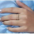 thumbnail image 5 of vylahjewellery 14K Vermeil Yellow Gold Diamond Chevron Ring for Women Dainty V Shape Wedding Band Round Cut Diamond Anniversary Promise Ring Moissanite Crown Ring, 5 of 7