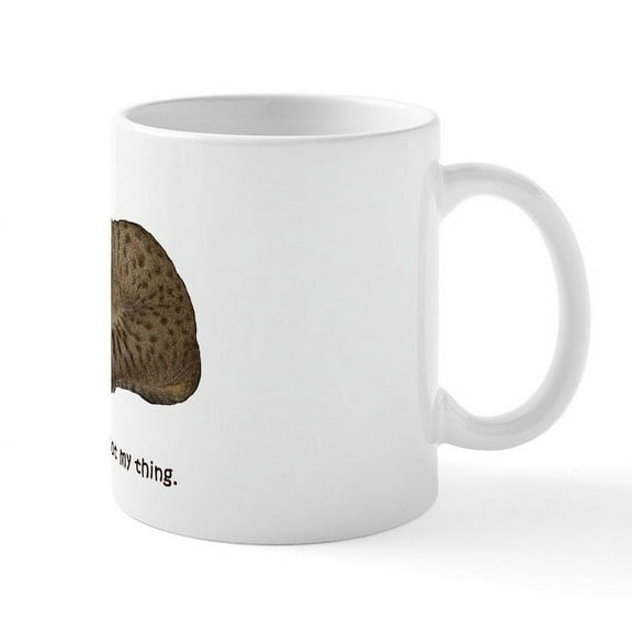 CafePress - Cat Yawning Mornings Mug - 11 oz Ceramic Mug - Novelty Coffee Tea Cup