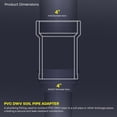 thumbnail image 3 of 4 in. White PVC DWV Hub Adapter, Cast Iron Hub x DWV Spigot Plumbing Fitting for Drain, Waste & Vent Systems, (20 Pack), 3 of 8