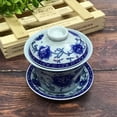 thumbnail image 2 of Porcelain Gaiwan 5oz Teacup Gongfu Tea Cup Tureen Chinese Sancai Cover Bowl Lid Saucer Set, 2 of 7