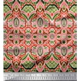 thumbnail image 1 of Soimoi Cotton Jersey Fabric Moroccan Damask Decorative Printed Fabric 1 Yard 58 Inch Wide, 1 of 1