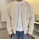 thumbnail image 3 of Cárdigan de cuello redondo con cremallera, chaqueta azul, suéteres de punto para hombres, abrigo de cuello redondo con cremallera, ropa para hombre, sudaderas elegantes, divertidas y cálidas, 3 of 4