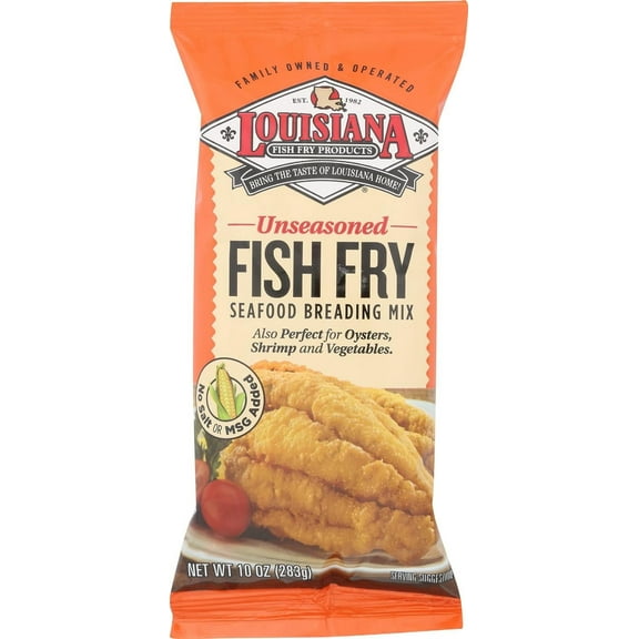 Pack of 12, Louisiana Unseasoned Fish Fry Seafood Breading Mix, 10 oz