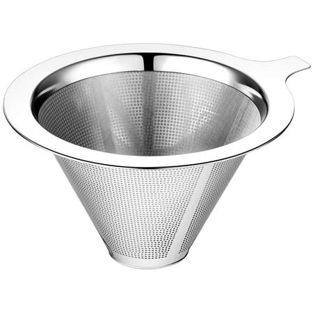 

Upgraded Pour Over Coffee Filter Coffee Dripper Paperless Mess Stainless Steel Coffee Filter Maker One to Two Cup Coffee Keeping Nature Coffee Flavour Easy to Use and Clean (1-2Cups)