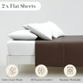 thumbnail image 2 of Southshore Fine Living, Inc. 2-Pack Queen Size Flat Sheets, Bed Sheets, 90" x 102", Chocolate Brown, 2 of 6