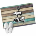 thumbnail image 6 of Farmhouse Animals Bathroom Rug Washable 2x3 Entryway Rug Non Slip Vintage Wood Country Cow Pig Chicken Front Door Mat Low Pile Indoor Doormat Throw Floor Carpet for Kitchen Bedroom Entrance, 6 of 8