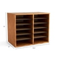 thumbnail image 5 of Safco Compressed Wood 12 Compartments Letter Size Desktop File Organizer, Oak, 5 of 6