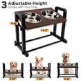 thumbnail image 2 of WEPSEN Elevated Dog Bowls,3 Heights Adjustable Raised Dog Bowl with 2 Stainless Steel Bowls, Tiltable Non-Slip Feeding Bowls with Metal Stand for Small and Medium Breed Dogs, 2 of 9