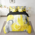 thumbnail image 2 of Erosebridal Geometric Circle Bedding Sets Twin Size,Yellow Grey Comforter Sets with Sheets,Gradient Round Bed in a Bag Twin size,Super Cozy Ombre Room Decor,Reversible,7pcs, 2 of 6