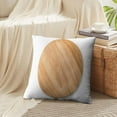 thumbnail image 3 of LALILO Throw Pillow Covers Wooden Board White Board Round Wooden Bamboo Cushion Cover 18" x 18", 2 Pack, 3 of 6