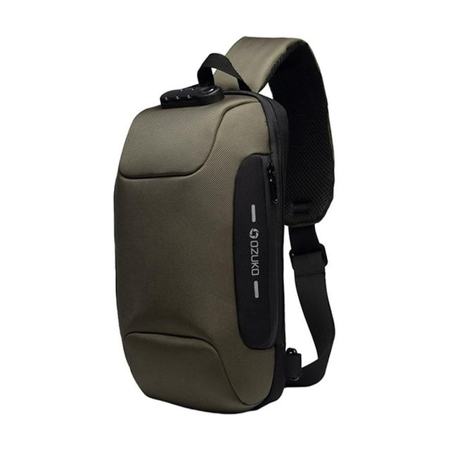 Bolso bandolera con puerto de carga USB para hombres Senderismo Ciclismo Acampar verde jinwen paquete de hombres honda