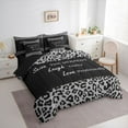 thumbnail image 3 of jejeloiu Chic Cheetah Pattern 7pcs Bedding Comforter Set,Wildlife Animals Leopard Queen Bedding Sets,Gray Black Queen Sheet Sets For Kids,Ultra Soft Home Decor Reversible, 3 of 8