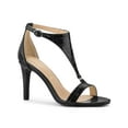 thumbnail image 1 of BLISSFUL STEP Women's T Strap Open Toe Stiletto Heel Sandals Black 7, 1 of 8