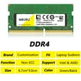 thumbnail image 2 of DDR4 4GB 8GB 16GB Laptop Memoria Ram 2133 2400 2666 3200Mhz PC4 1.2V 260Pin 17000 19200 21300 Sodimm Notebook DDR4 Memory RAM DDR4 2x4GB 2133MHz, 2 of 5