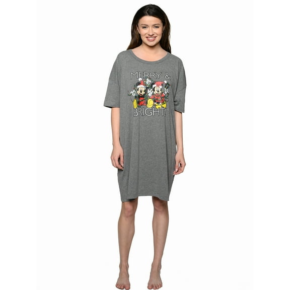Women's Sleep Shirt Christmas Mickey & Minnie Mouse One Size and Plus Size
