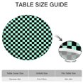 thumbnail image 6 of Black and Mint Green Checkerboard Pattern Round Fitted Tablecloth with Elastic Edge,Dining Table Cover Waterproof,Outdoor Round Tablecloth for Camping,Dining,Indoor and Outdoor, 6 of 7