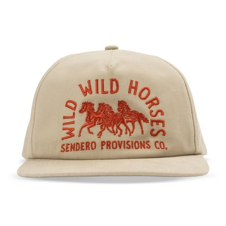 Sendero Provisions Co. Wild Wild Horses Adjustable Snapback Hat (Tan) - One Size